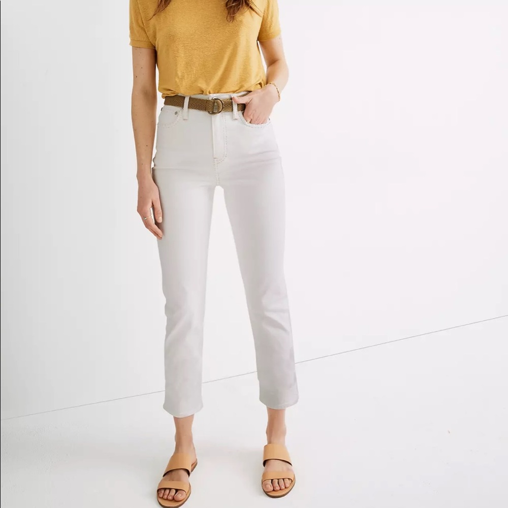 NWT Madewell Classic Straight Jeans // tile white